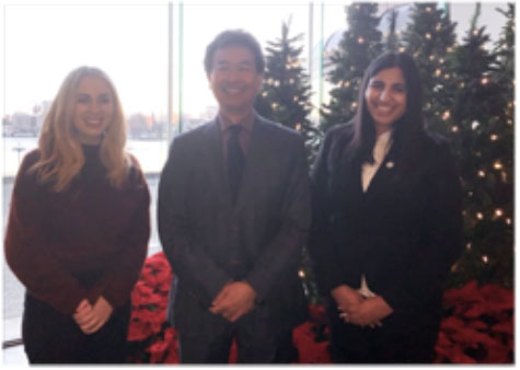 Youth Advisors Alyana and Kristy, with Dr. Sam Chang of the University of Calgary, Vancouver Island Psychosis Conference in Victoria BC in November 2019